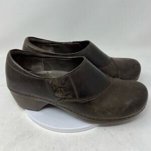 Dansko Women's Stacie Brown Leather Slip-On Clogs , Size 11 US / 42 EU